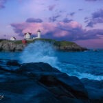 Nubble Lighthouse at sunset