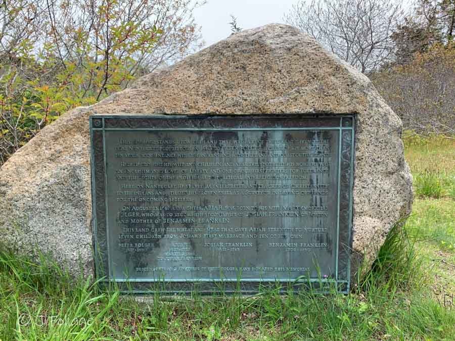 Historical portrait or reference marker of Peter Folger of Nantucket.
