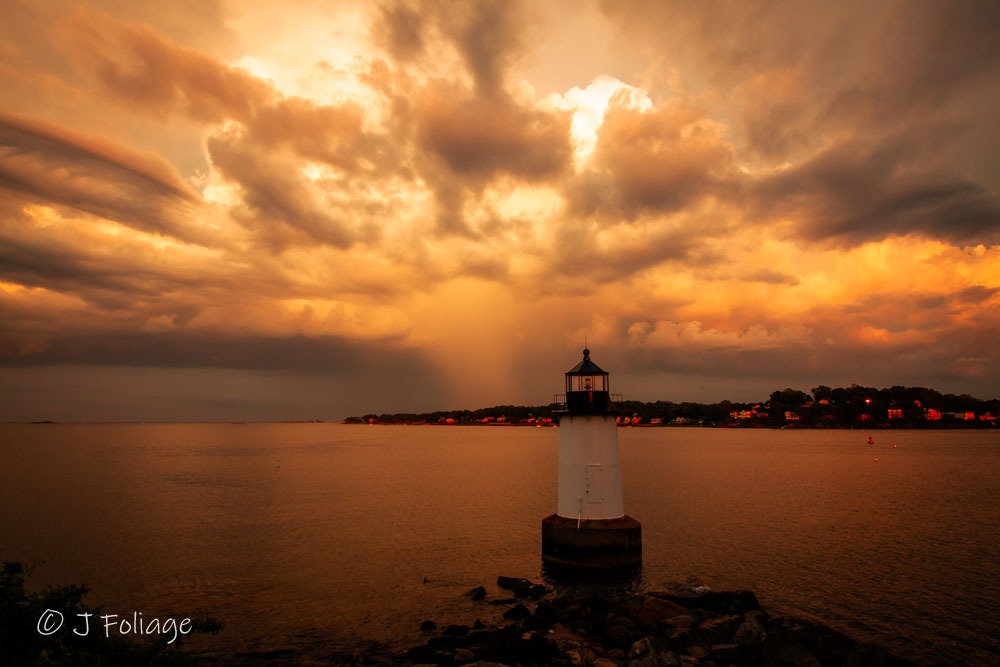 Looking out beyond Salem's Lighthouse towards Marblehead and the Atlantic