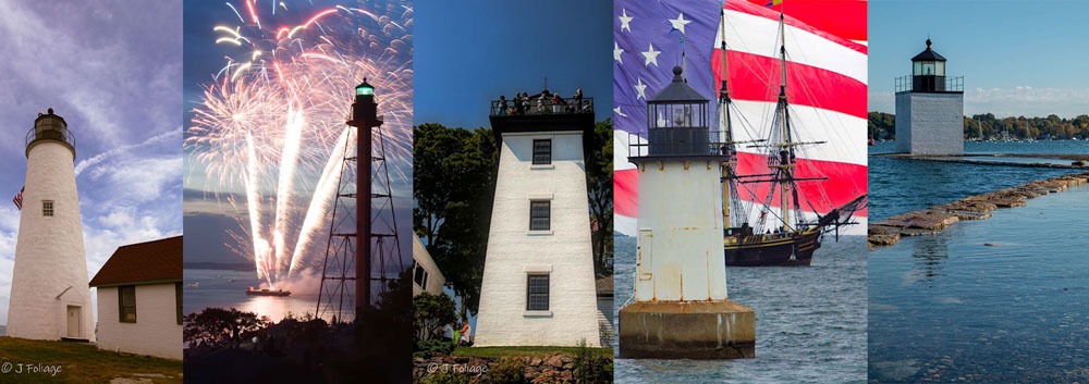 Five of the "guardians' watching over Salem's outer and inner harbor during the Quadricentennial