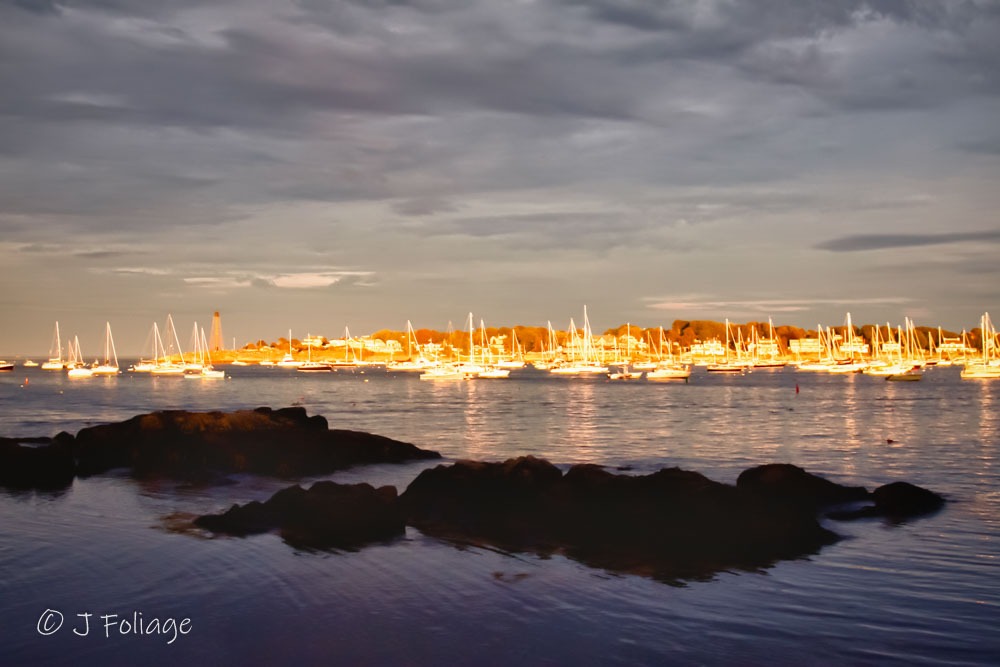 High tide view of Marblehead lighthouse