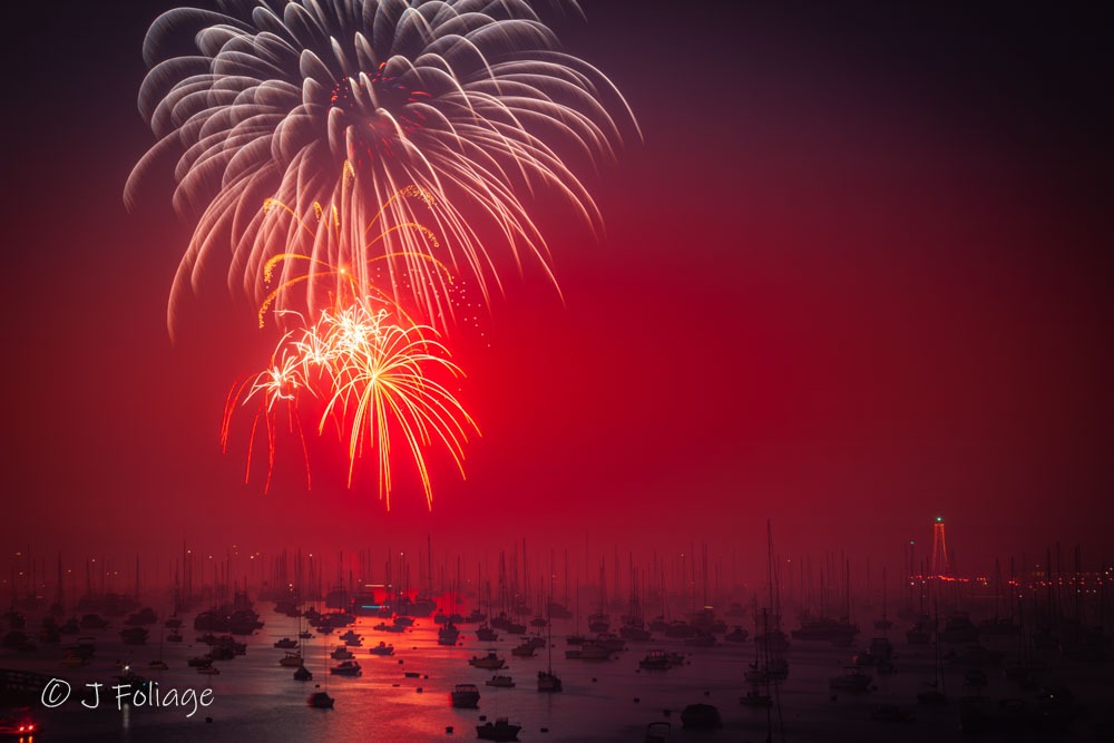 2006 fireworks on a foggy night